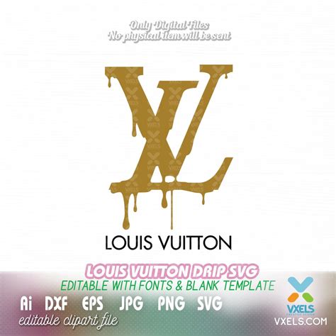 Seamless Luis vuiton Drip Logo SVG Cut file AI, DXF, jpeg and 